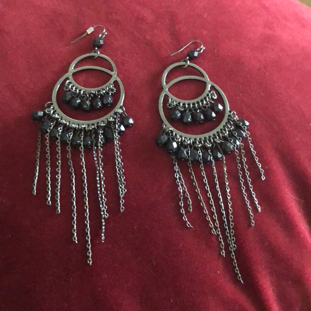 Black dangle earrings